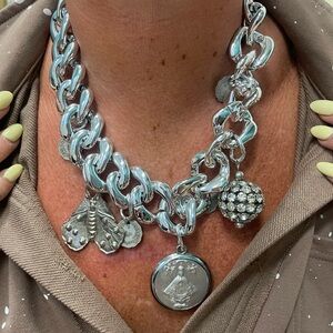 Silver Charm Necklace Light Weight